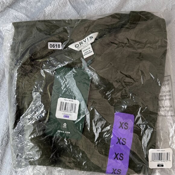 Orvis Knit Shirt Tunic T Shirt Top V Neck High Low Womens Green Size X Small - Picture 11 of 11